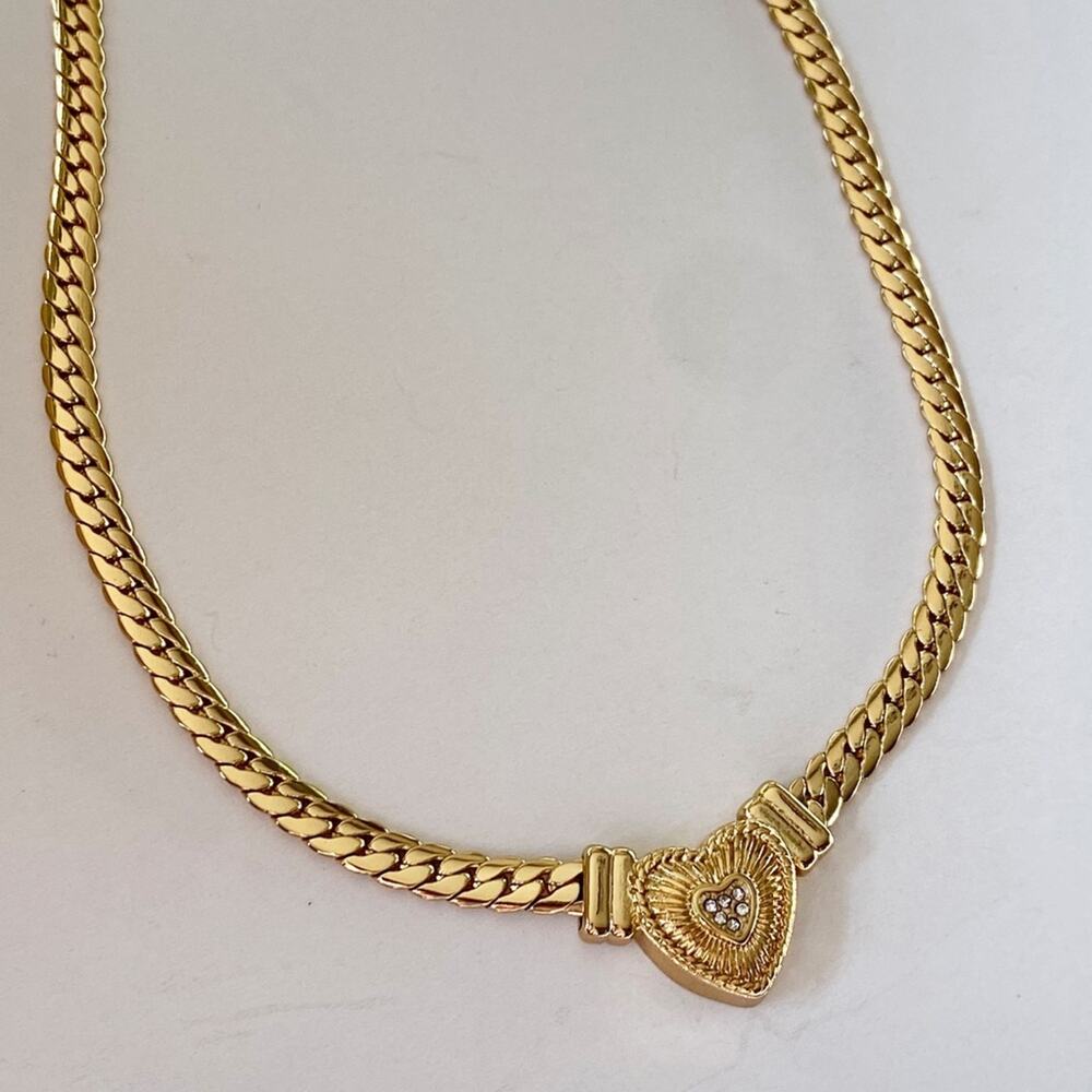 NEW Rhinestone Heart On Snake Chain - Picture 10 of 15